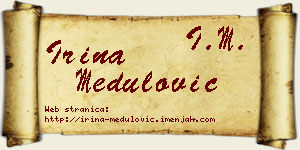 Irina Medulović vizit kartica